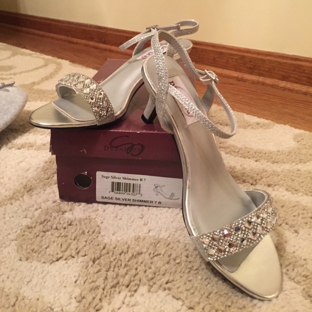 Dyeables dressy sandals with 2” heel.